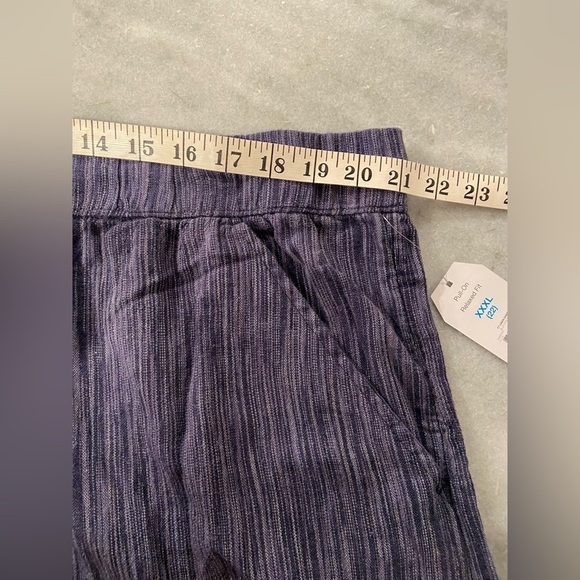 NWT Time & Tru Size XXXL Blue Linen Blend Pull On Drawstring Shorts Pockets - Picture 16 of 16